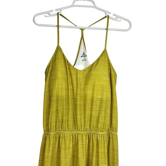 Prana Ayla Dress Green Yellow Stripe Med - Picture 3 of 12